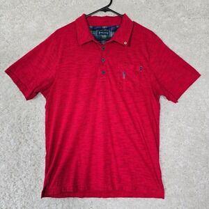William Murray Men Heathered Red Polo Shirt Size Medium Golf Tennis Walking